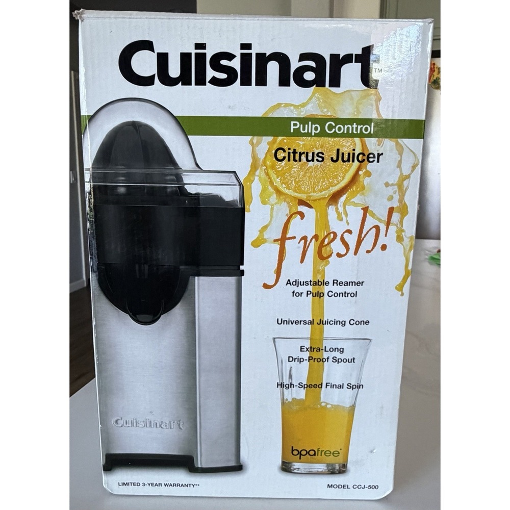 Cuisinart CCJ-500 Automatic Citrus Juicer, Pulp Control, Drip-Proof, 60W